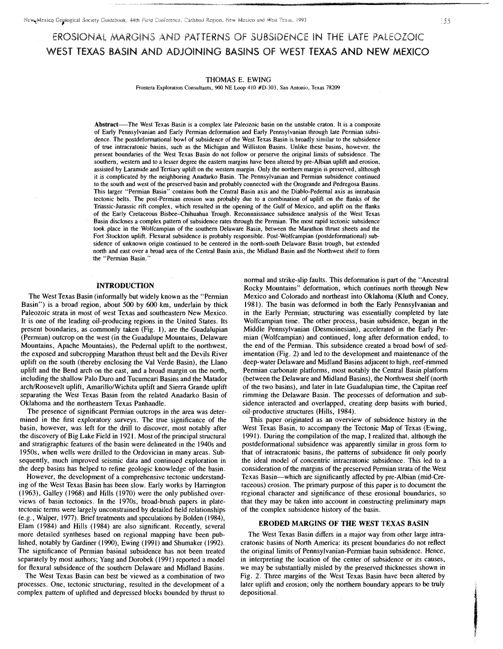 Erosional Margins and Patterns of Subsidence in the Late Paleozoic