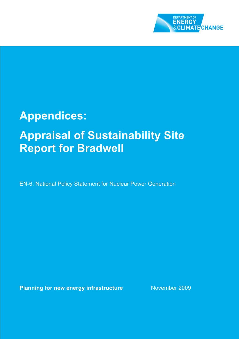 Appendices: Appraisal of Sustainability Site Report for Bradwell