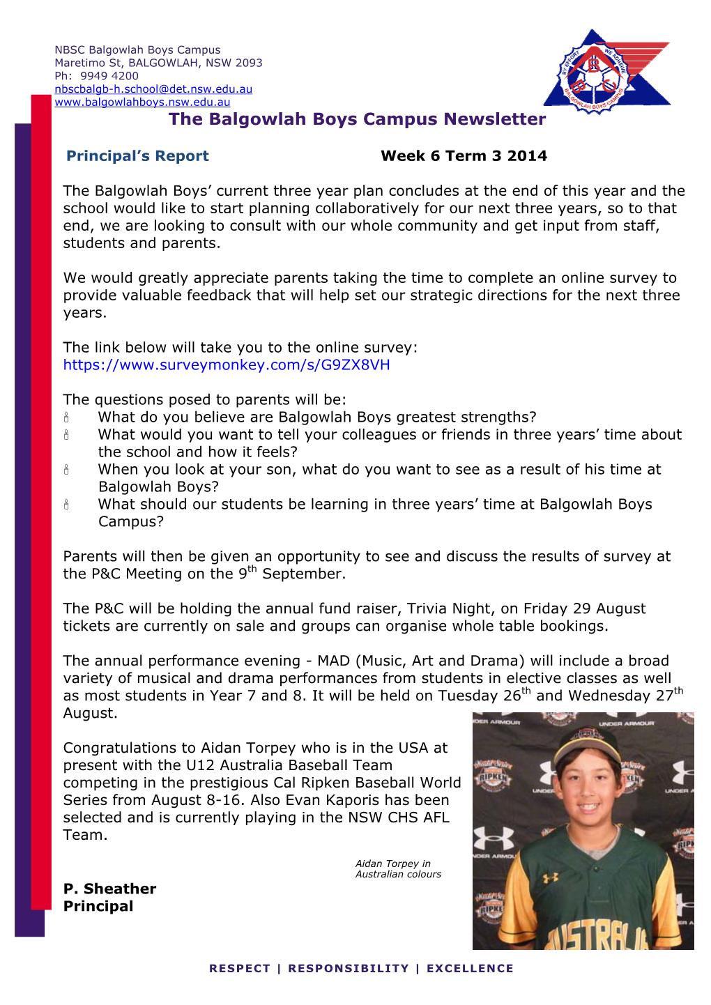 The Balgowlah Boys Campus Newsletter