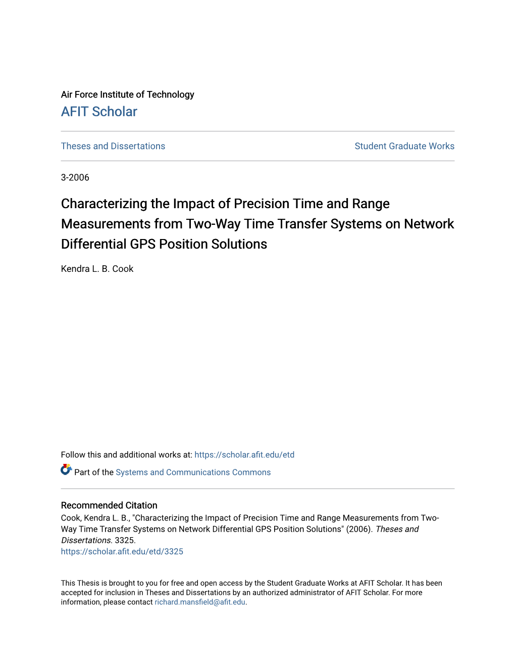 Characterizing the Impact of Precision Time and Range Measurements from Two-Way Time Transfer Systems on Network Differential GPS Position Solutions