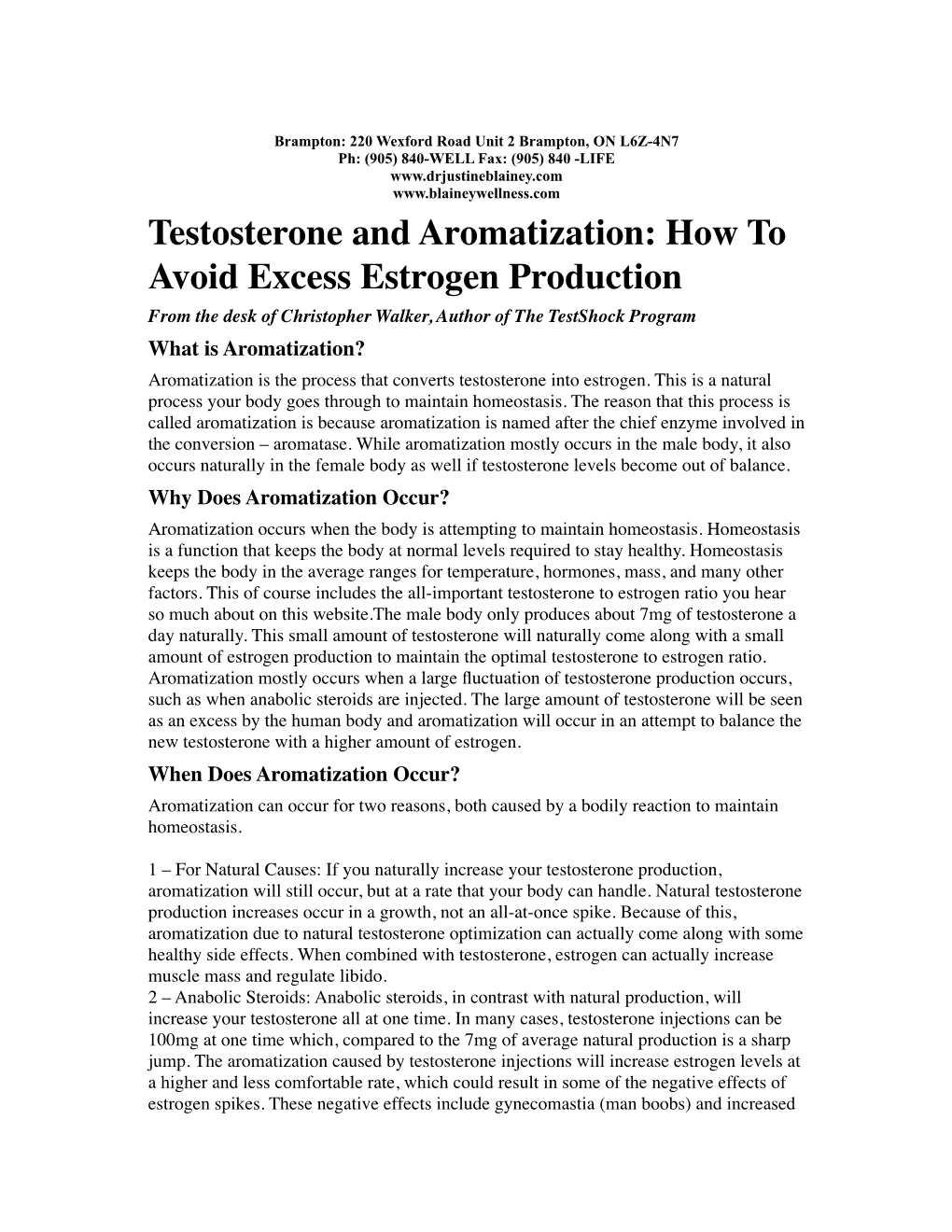 Testosterone and Aromatization: How to Avoid Excess Estrogen Production