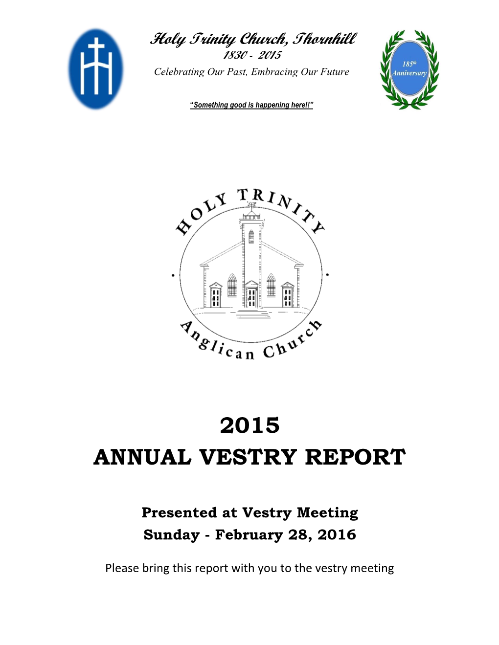 2015 Annual Vestry Report