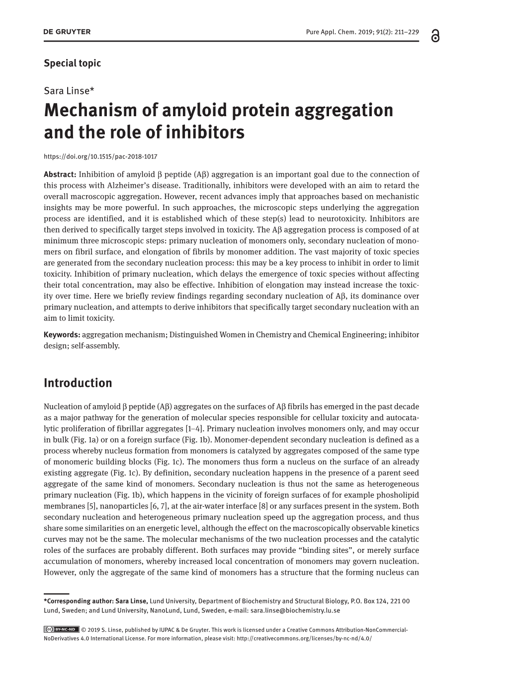 Mechanism of Amyloid Protein Aggregation and the Role of Inhibitors