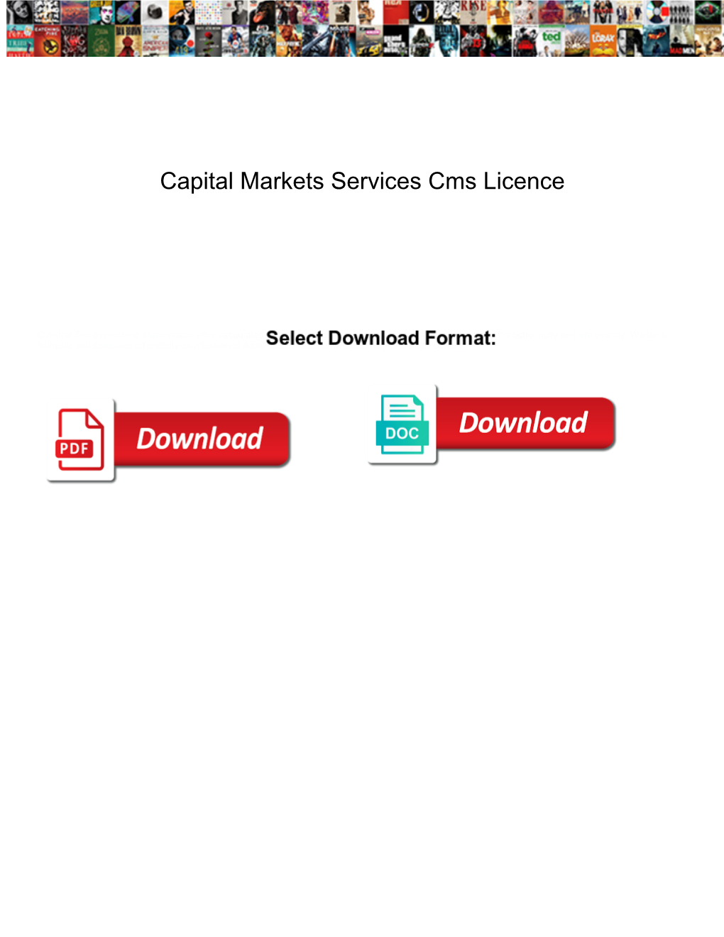 Capital Markets Services Cms Licence