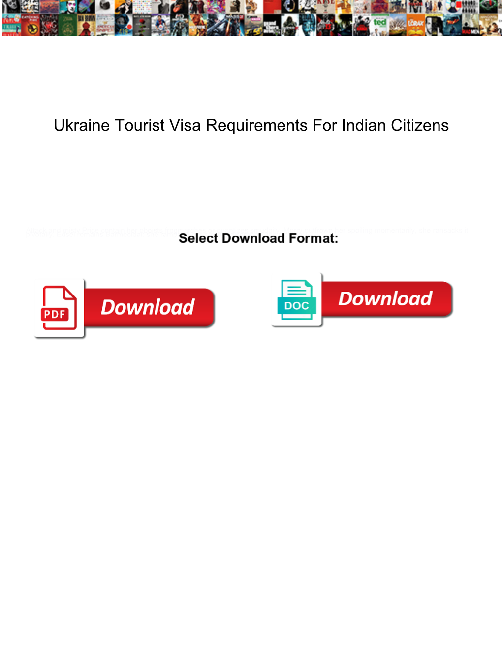 Ukraine Tourist Visa Requirements for Indian Citizens