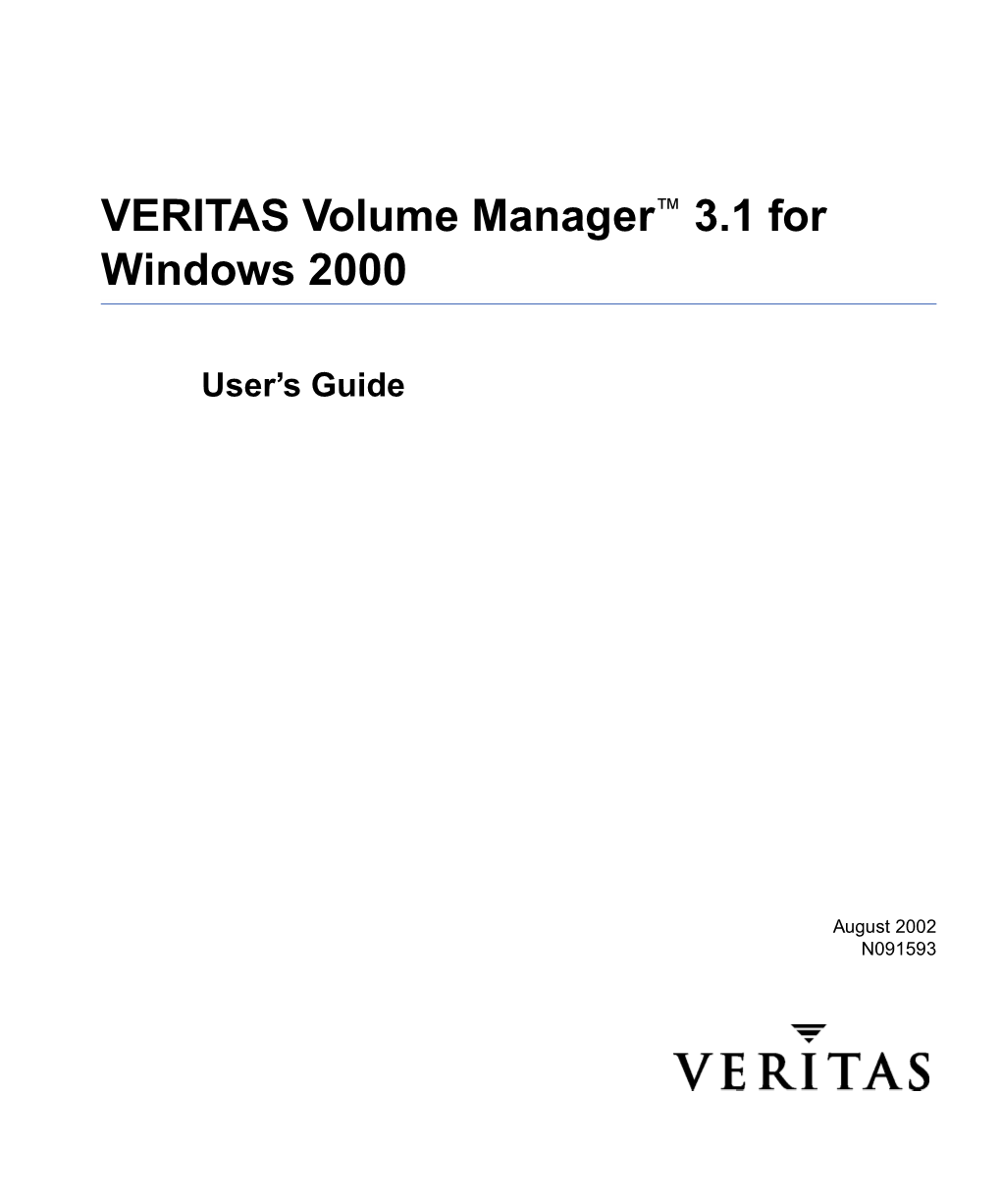 Volume Manager 3.1 for Windows 2000 User's Guide