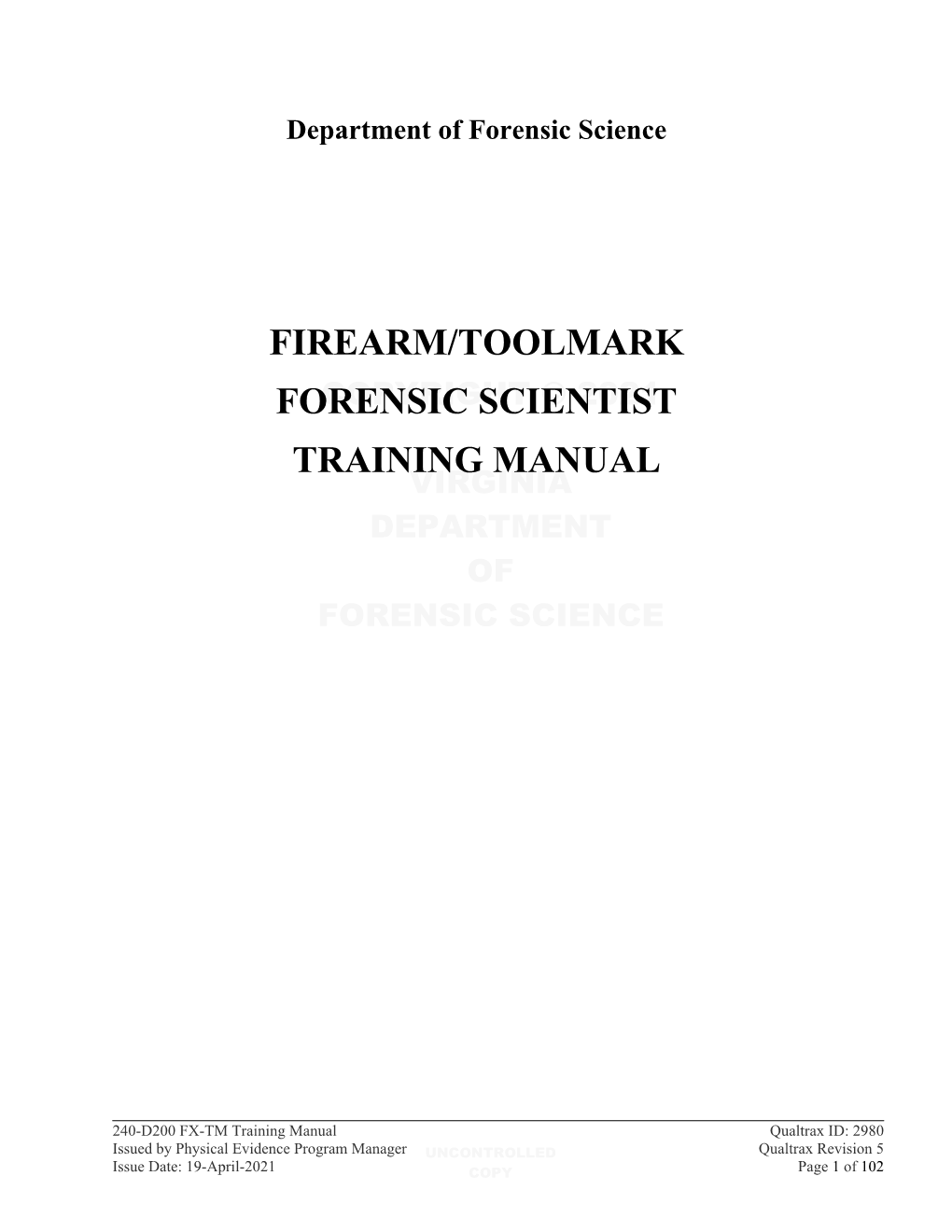 240-D200 FX-TM Training Manual