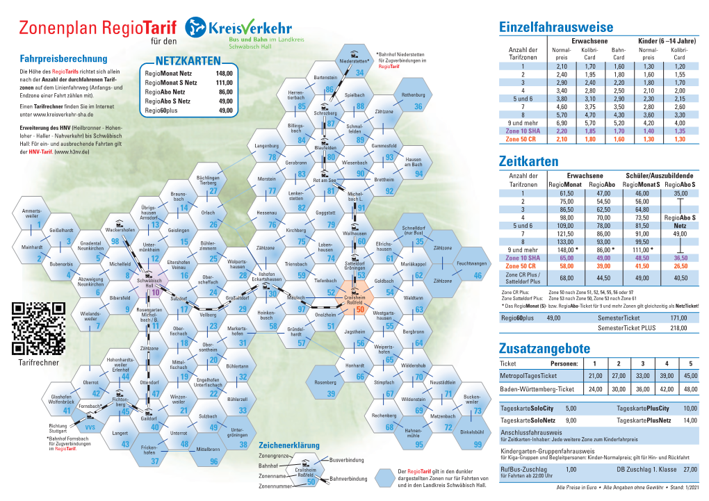 Zonenplan Regiotarif