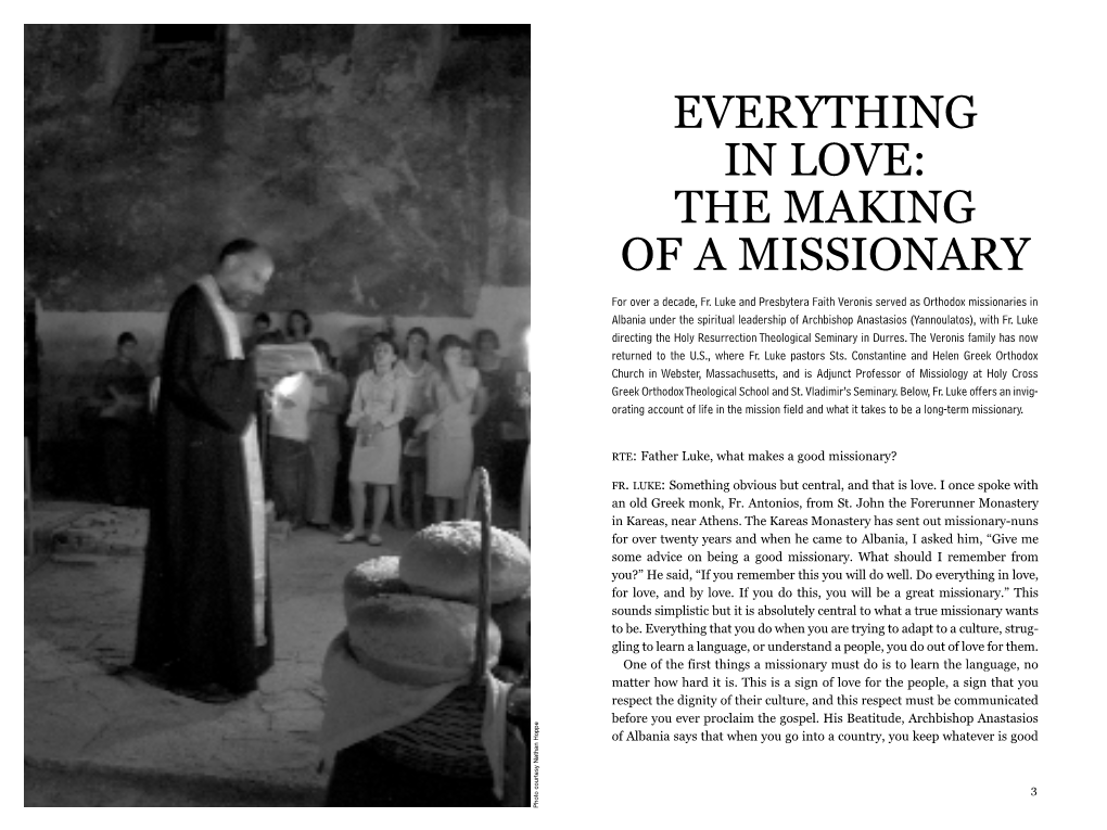 EVERYTHING in LOVE: the MAKING of a MISSIONARY for Over a Decade, Fr