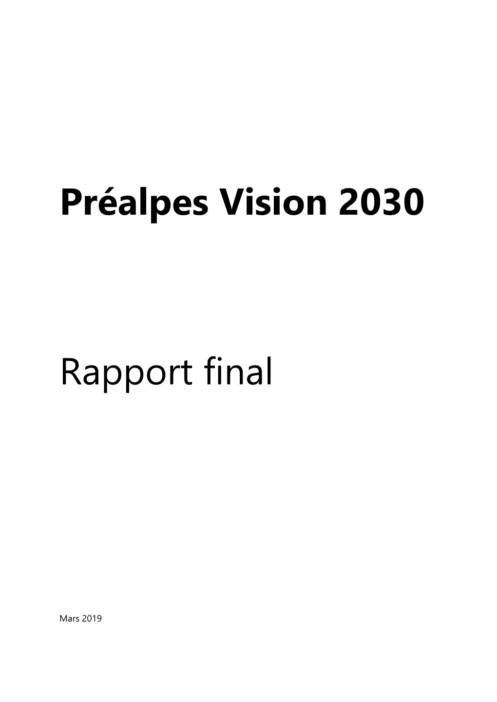 Préalpes Vision 2030 Rapport Final