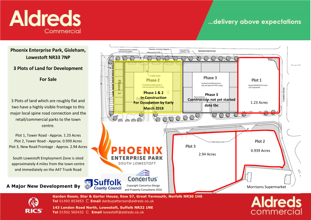 Phoenix Enterprise Park, Gisleham, Lowestoft NR33 7NP 3 Plots Of