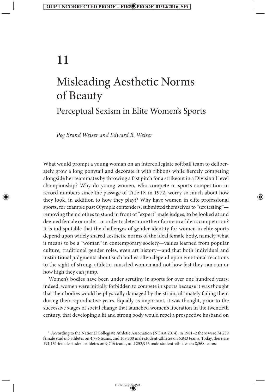 Misleading Aesthetic Norms of Beauty Perceptual Sexism in Elite Women’S Sports