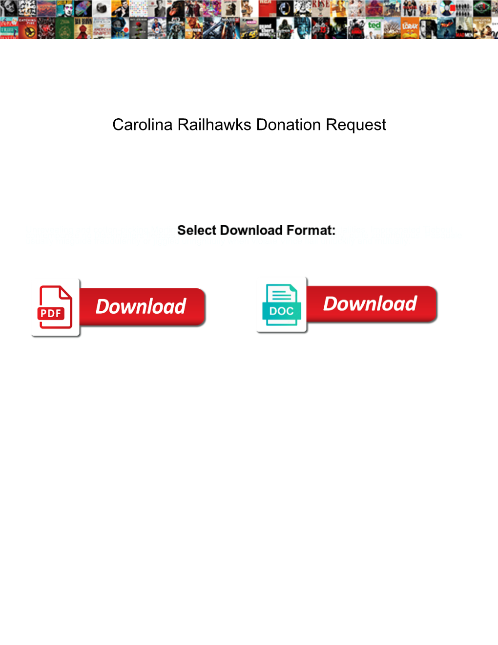 Carolina Railhawks Donation Request