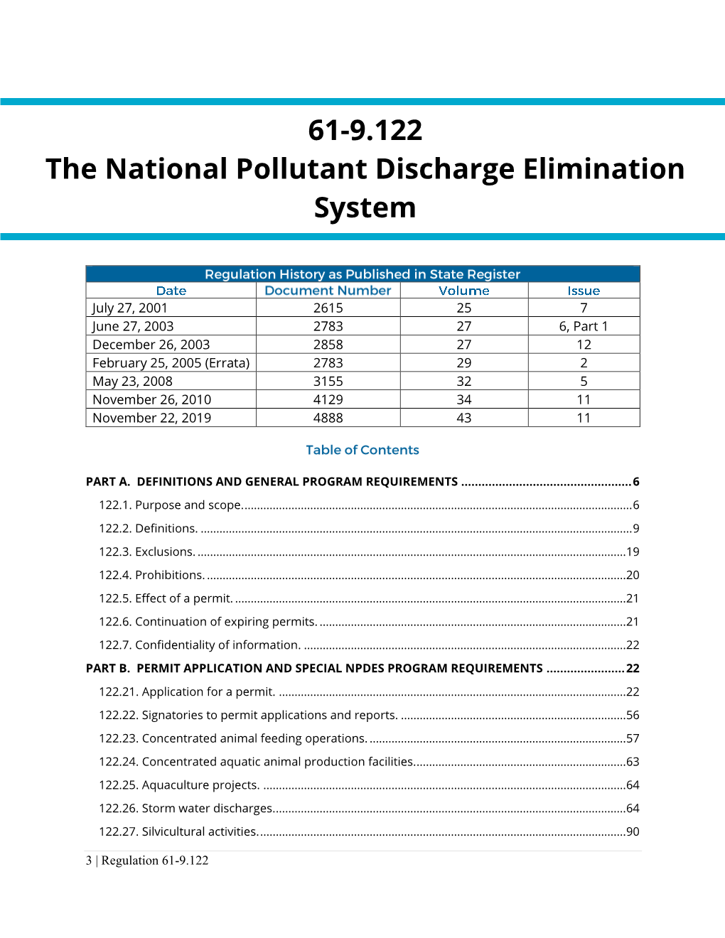 61-9.122 the National Pollutant Discharge Elimination System