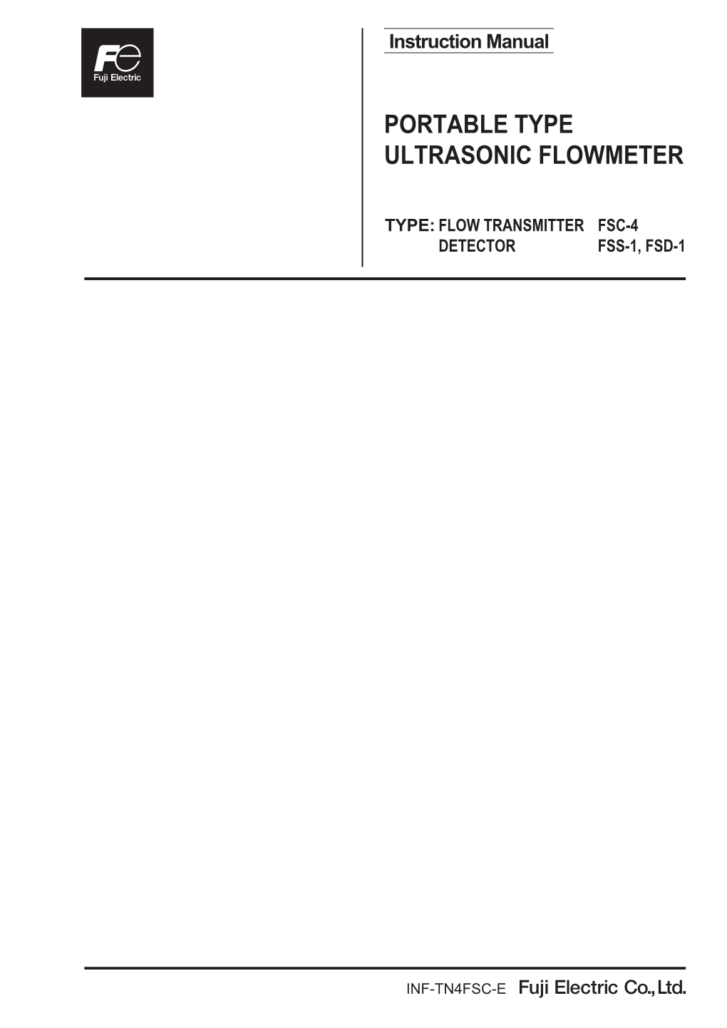 Fuji Electric Portaflow-C FSC-4 Ultrasonic Flow Meter Manual