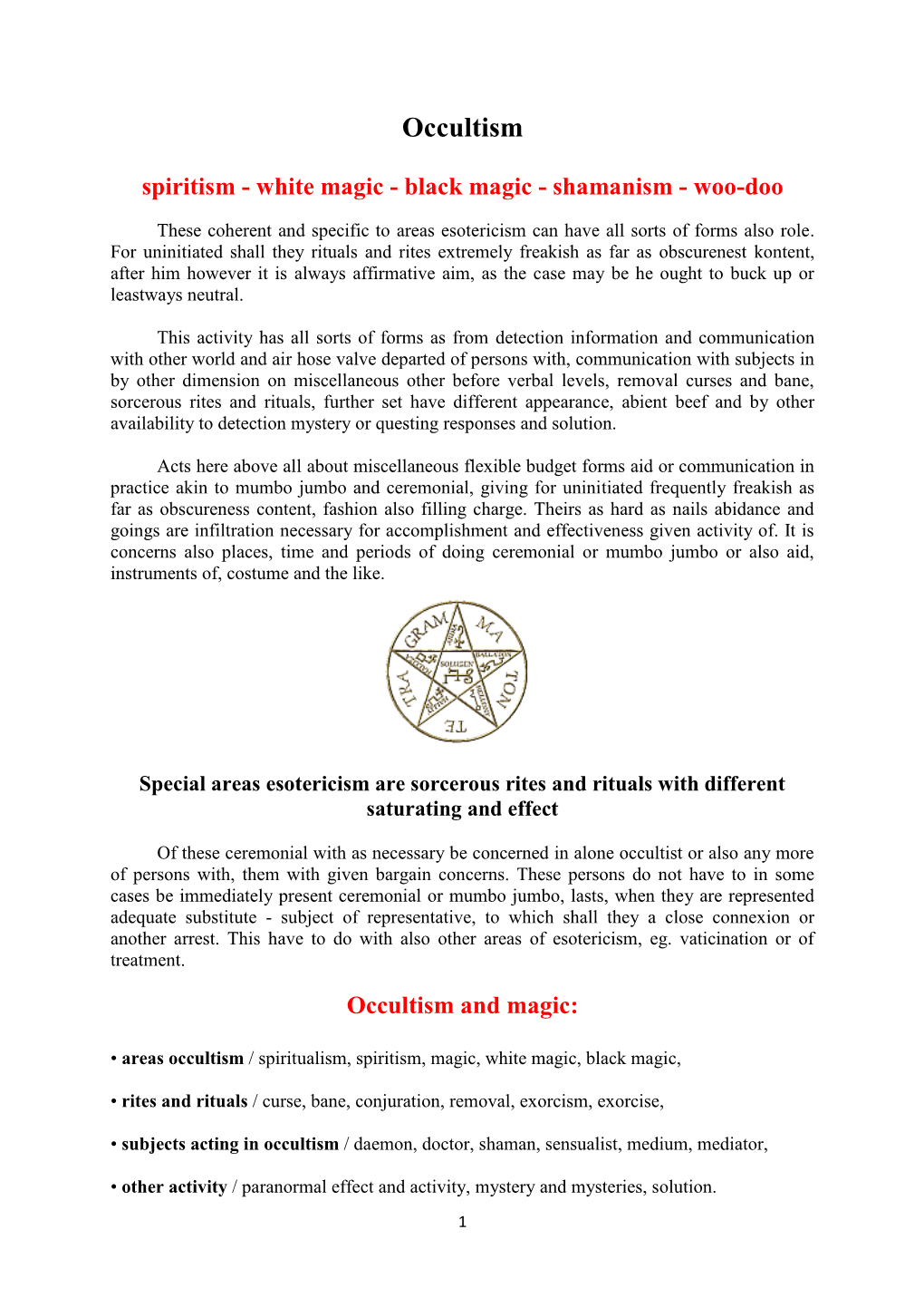 Occultism-Spiritualism-White Magic-Black-Magic-Shamanism