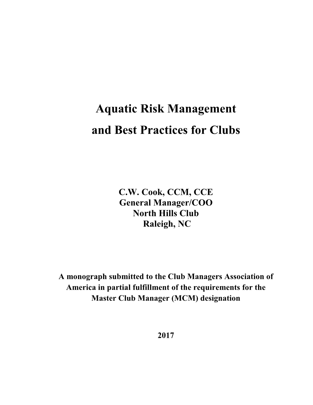 Aquatic Risk Management and Best Practices for Clubs