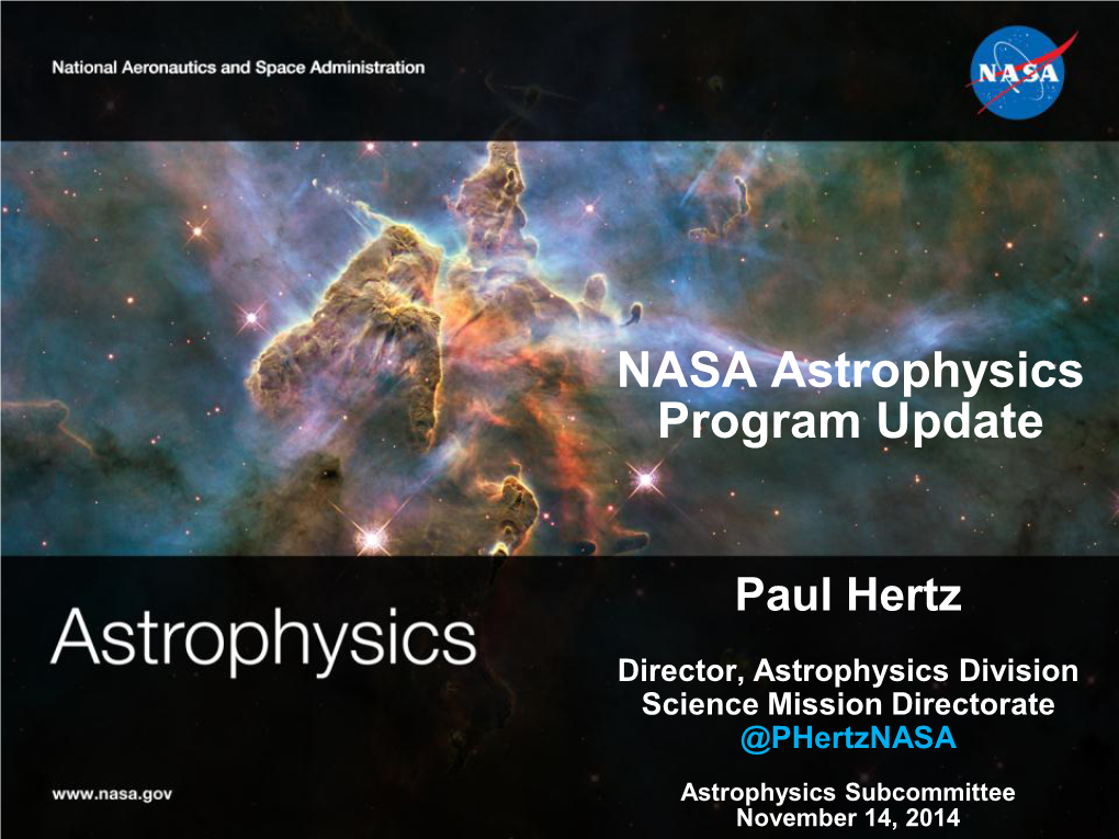 NASA Astrophysics Program Update