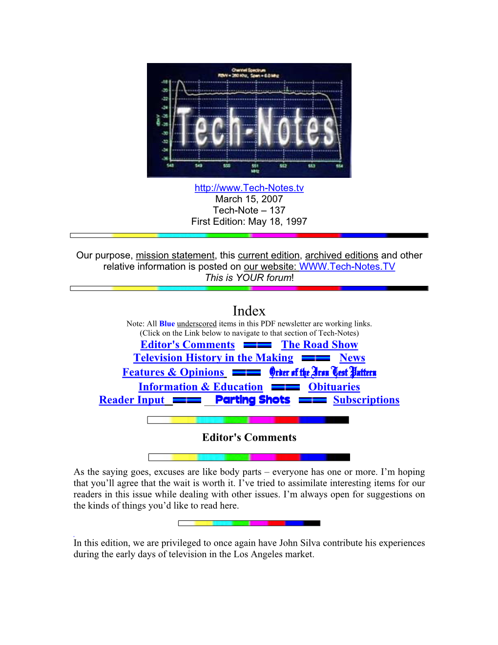 Order of the Iron Test Pattern Information & Education Obituaries Reader Input Parting Shots Subscriptions