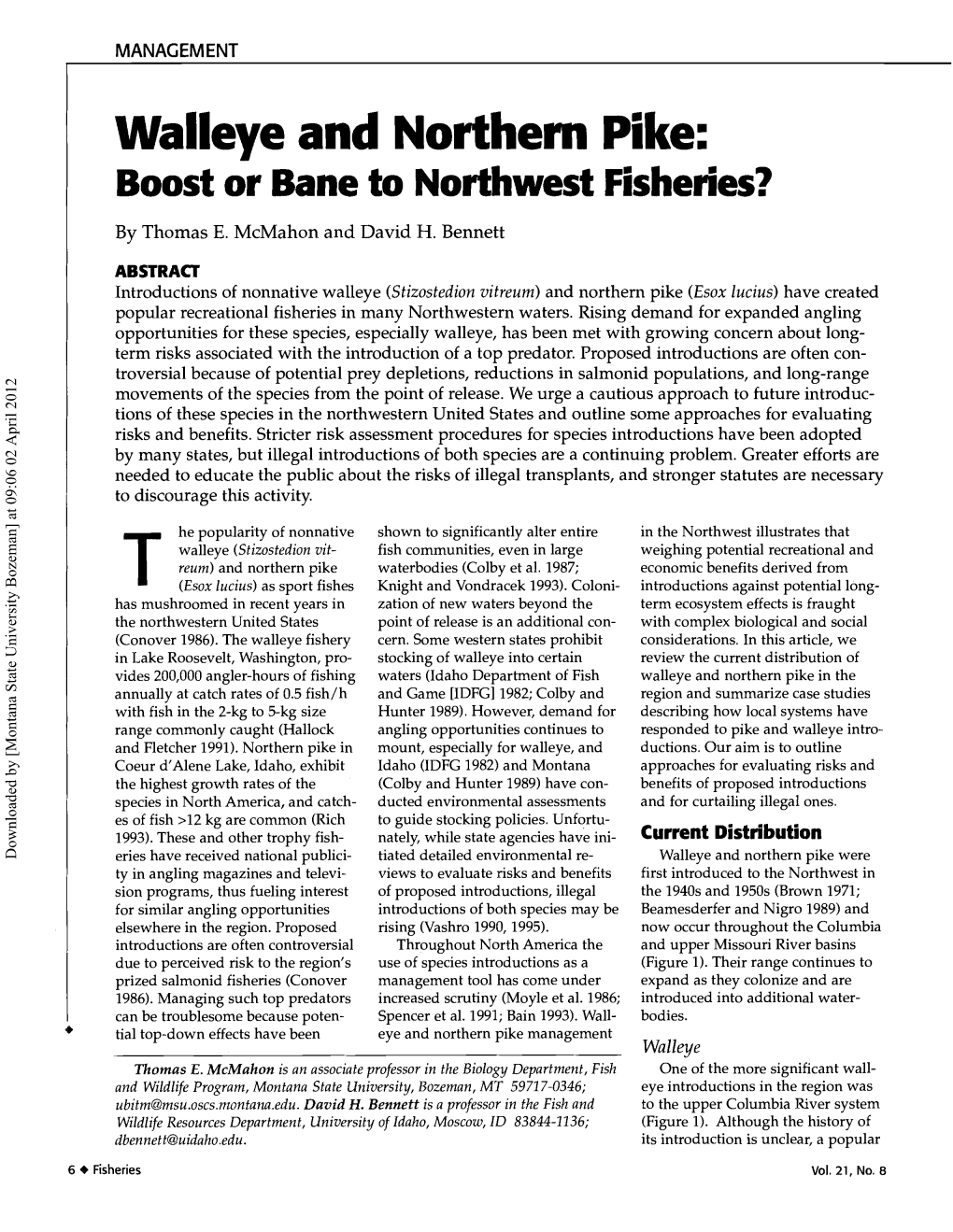 Walleye and Northern Pike: Boost Or Bane to Northwest Fisheries?