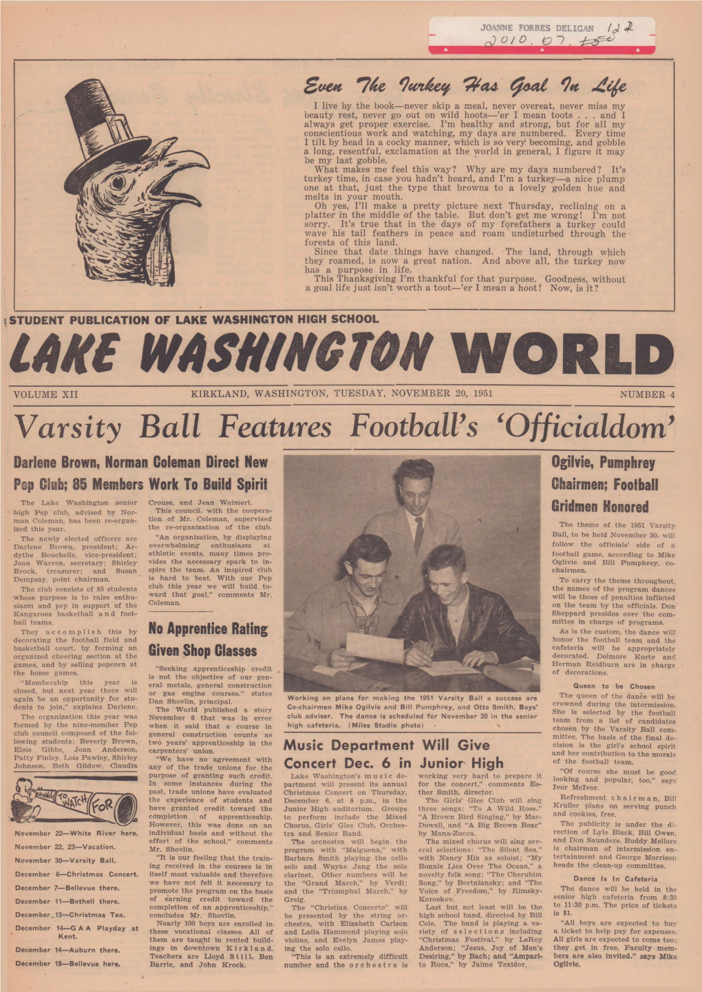 Lake Washington World 1951 11 20