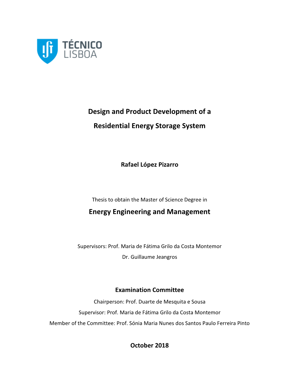 Design and Product Development of a Residential Energy Storage System