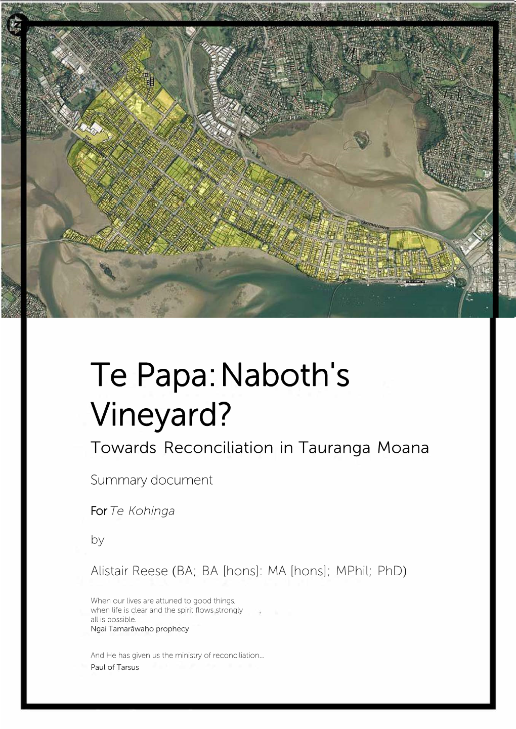 Te Papa: Naboth's Vineyard? Towards Reconciliation in Tauranga Moana