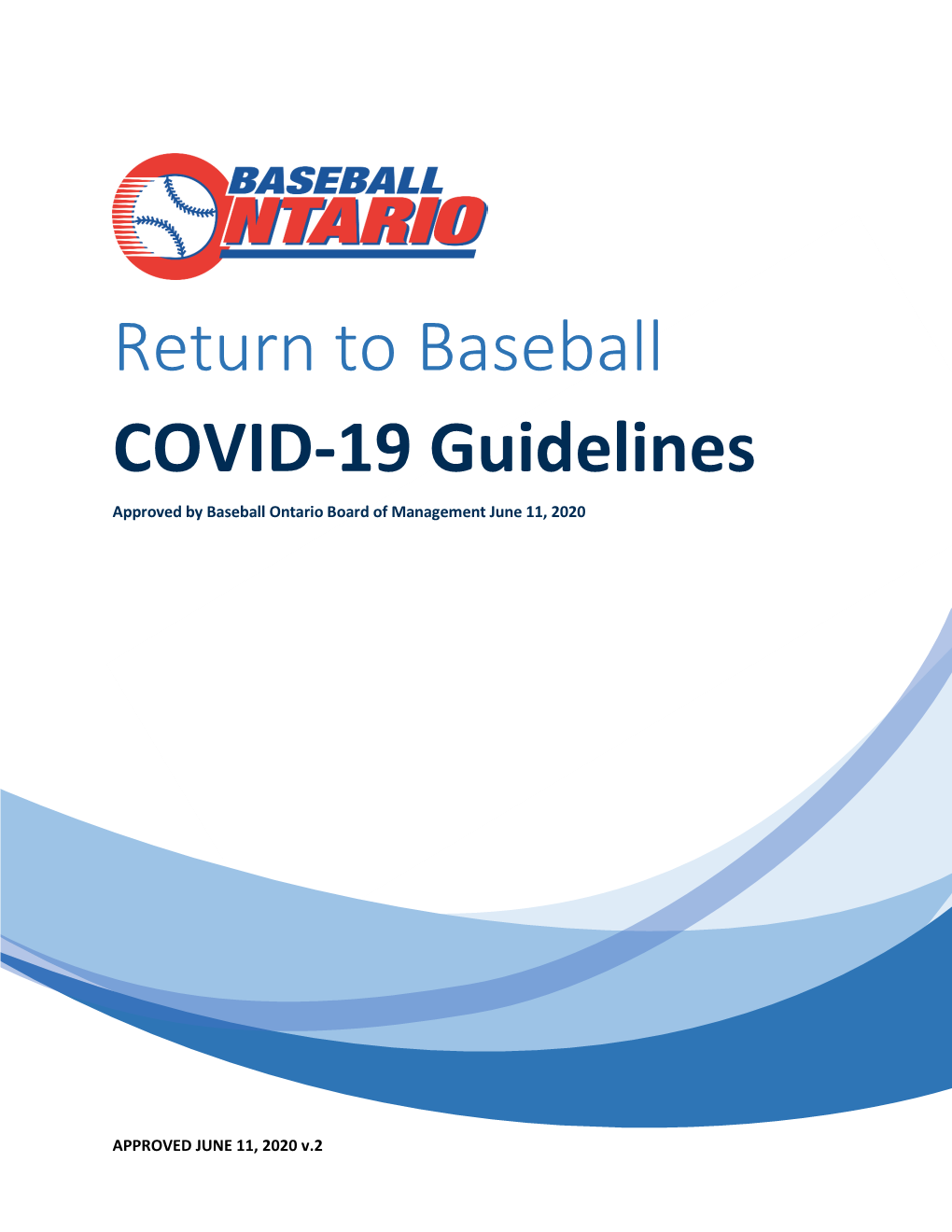 Baseball Ontario Board of Management June 11, 2020