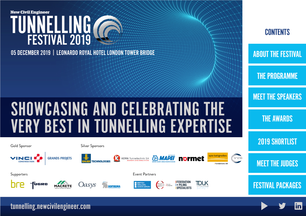 Showcasing and Celebrating the Very Best in Tunnelling Expertise
