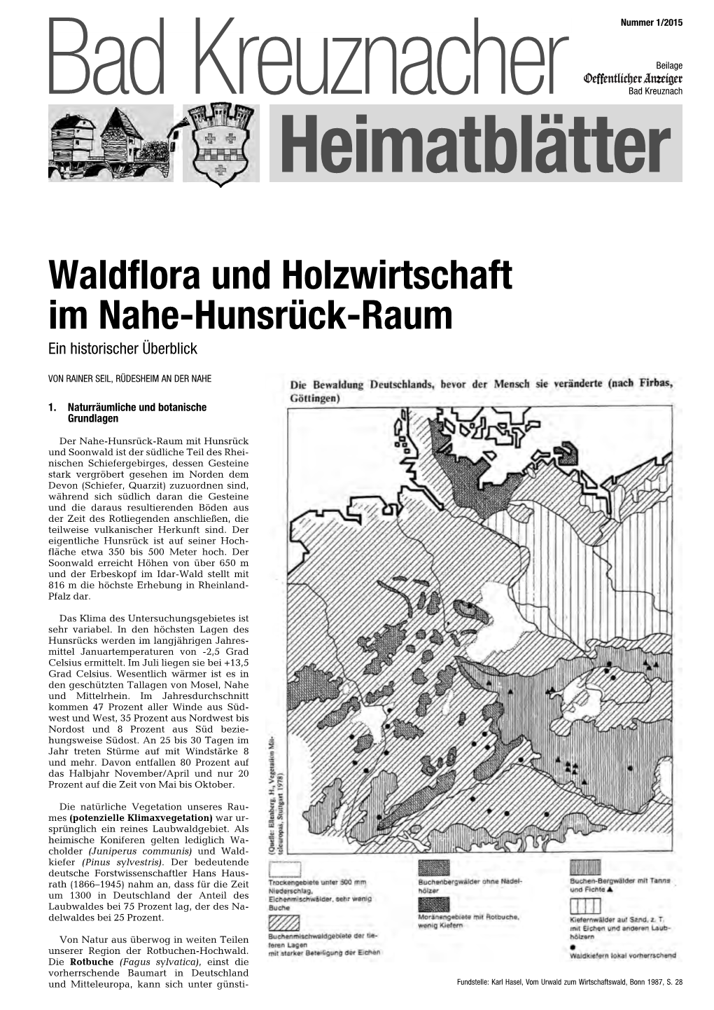 Waldflora Und Holzwirtschaft Im Nahe-Hunsrück-Raum Ein Historischer Überblick
