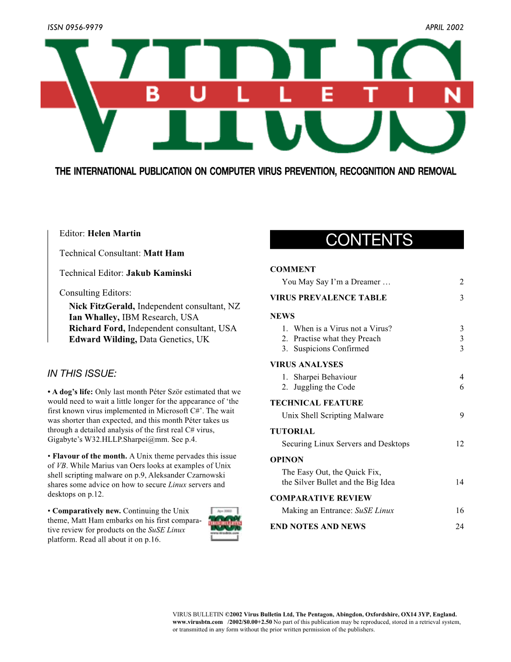 Virus Bulletin, April 2002