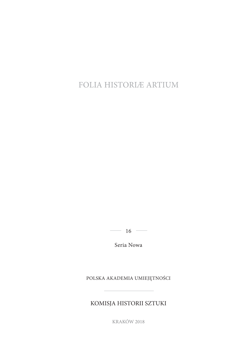 Folia Historić Artium