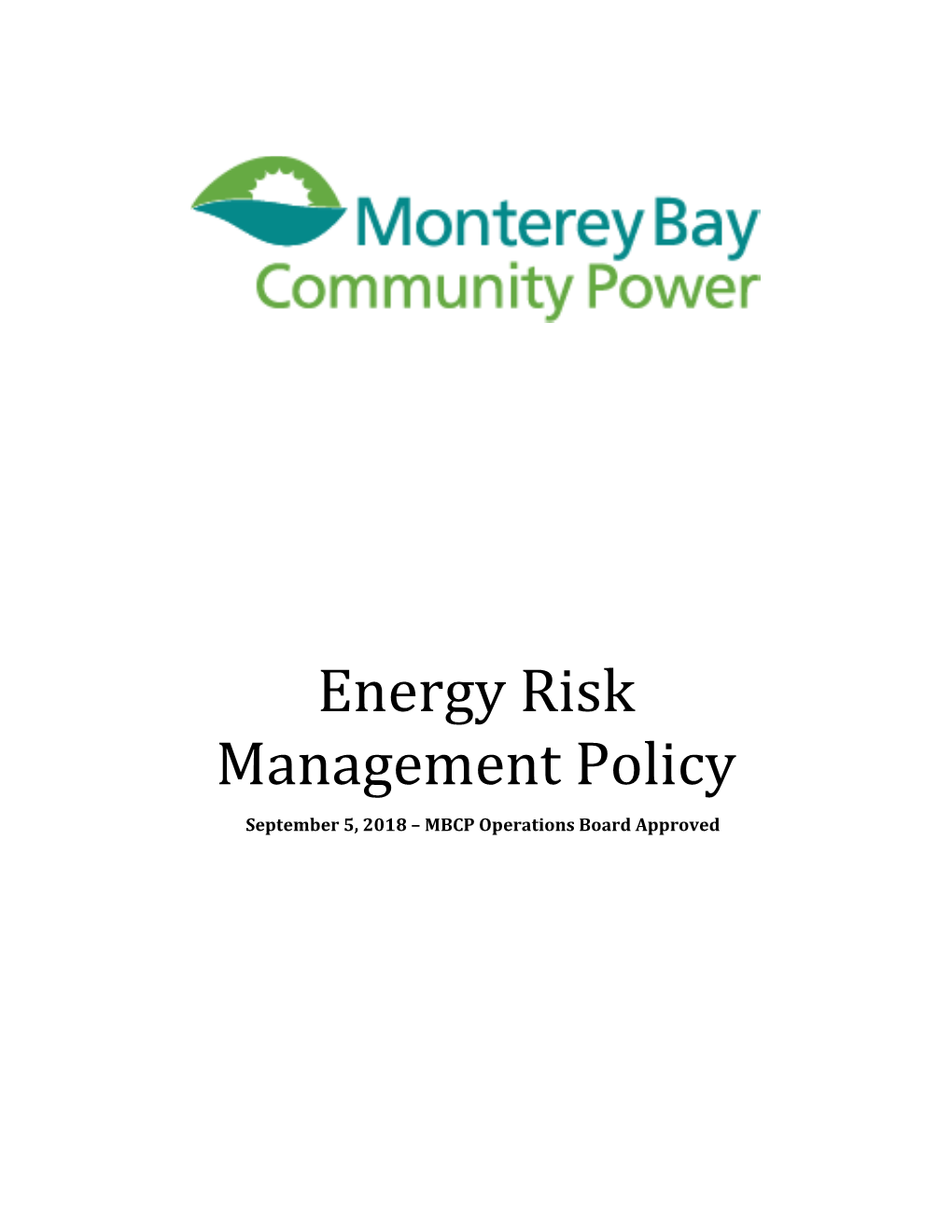 Energy Risk Management Policy