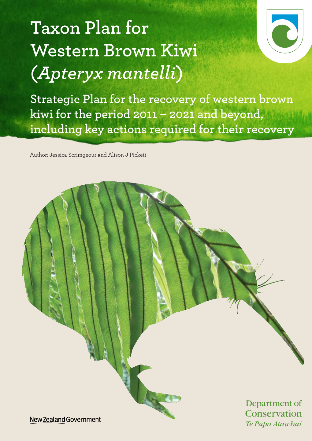 Taxon Plan for Western Brown Kiwi (Apteryx Mantelli)