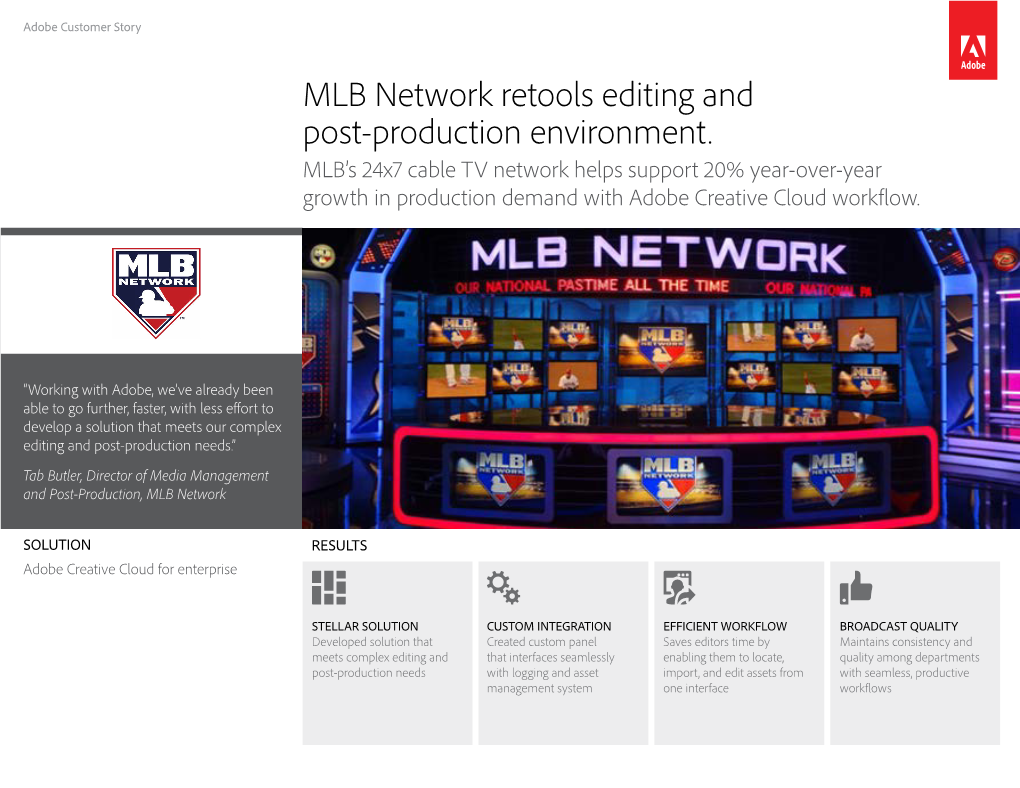 MLB Network Retools Editing and Post-Production Environment