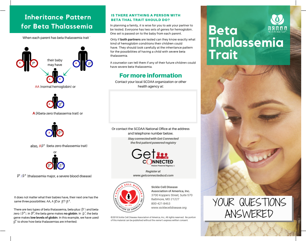 Beta Thalassemia Trait Only If Both Partners Are Tested Can They Know Exactly What Kind of Hemoglobin Conditions Their Children Could Have