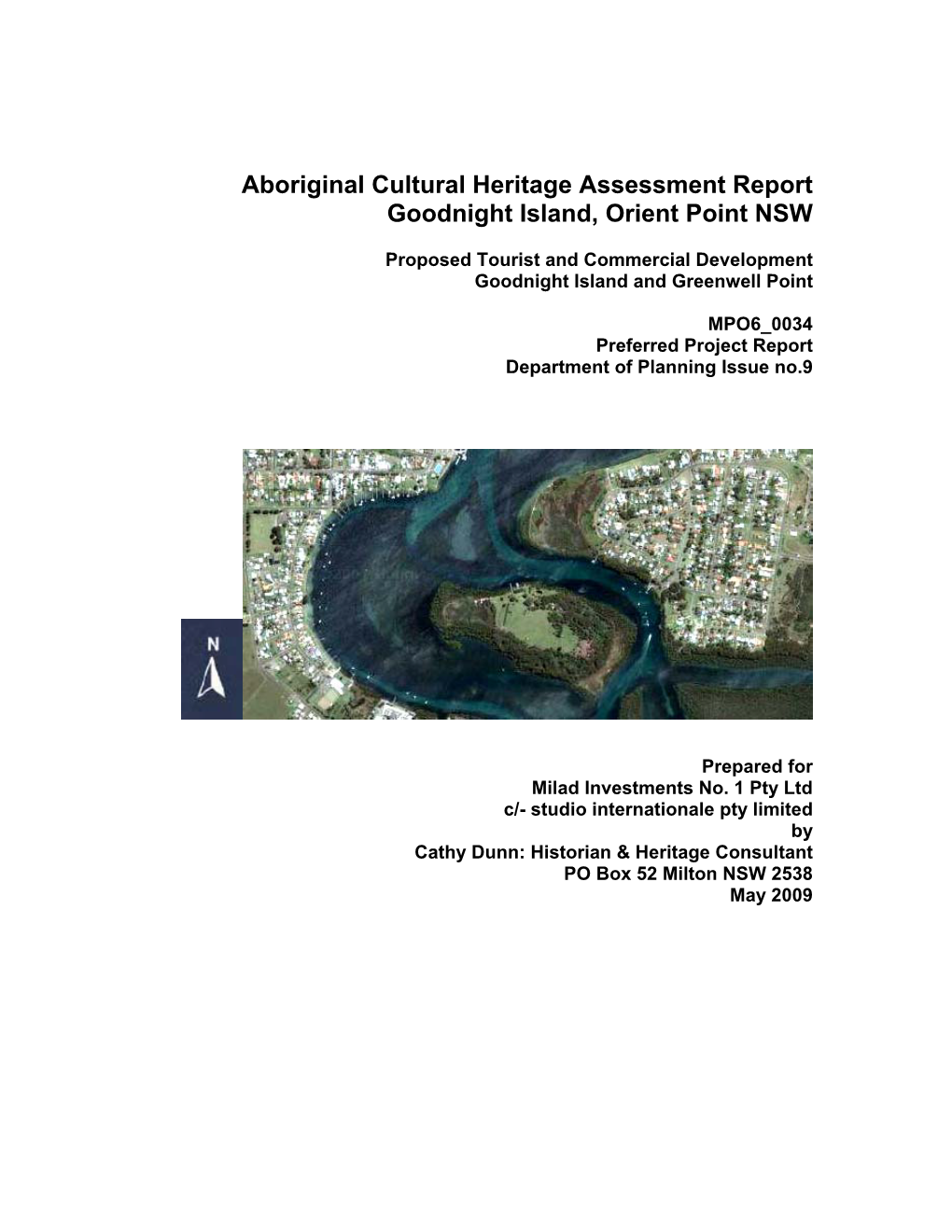 Aboriginal Cultural Heritage Assessment Report Goodnight Island, Orient Point NSW