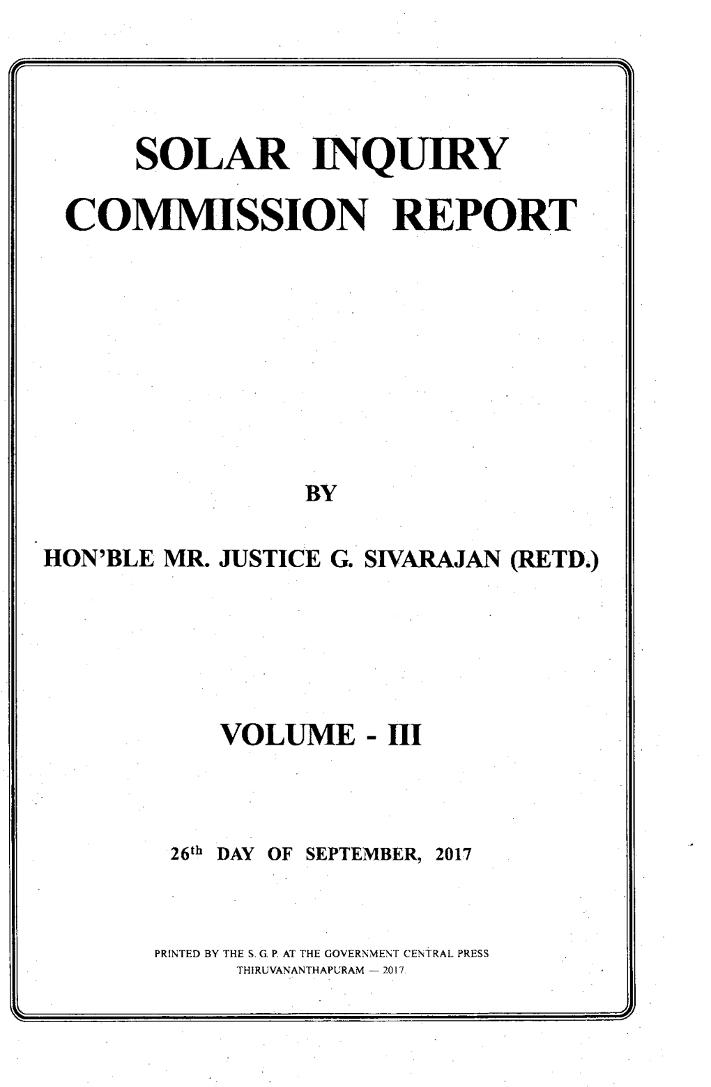 Solar Nqtiiry Commission Report