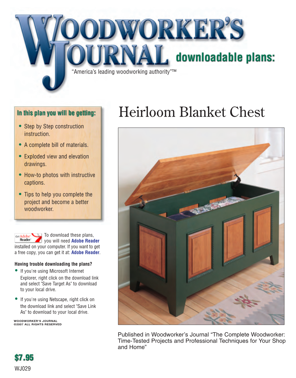 Heirloom Blanket Chest • Step by Step Construction Instruction