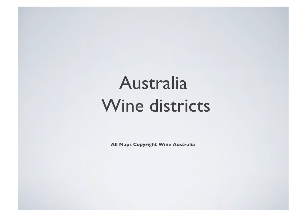 Australia Wine Districts