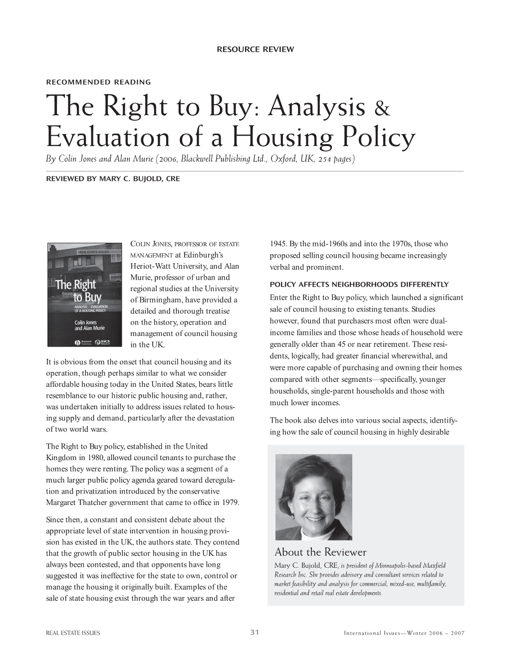 The Right to Buy: Analysis & Evaluation of a Housing Policy