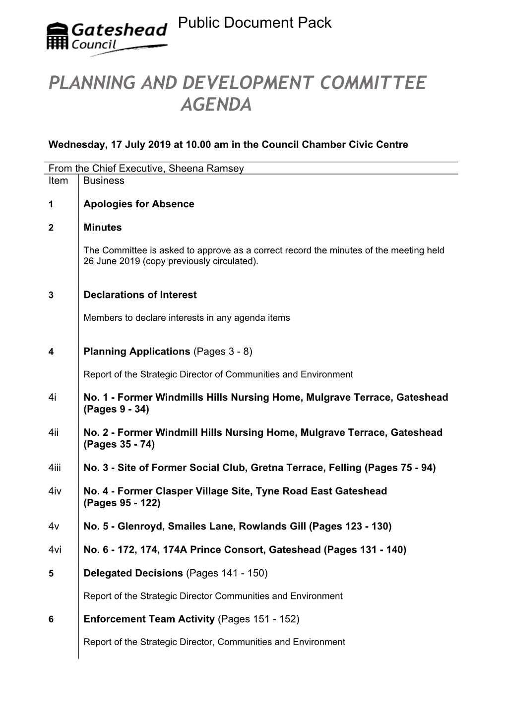 (Public Pack)Agenda Document for Planning and Development