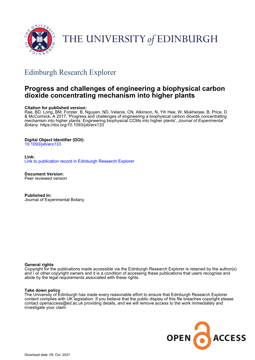 Progress and Challenges of Engineering a Biophysical Carbon Dioxide Concentrating Mechanism Into Higher Plants