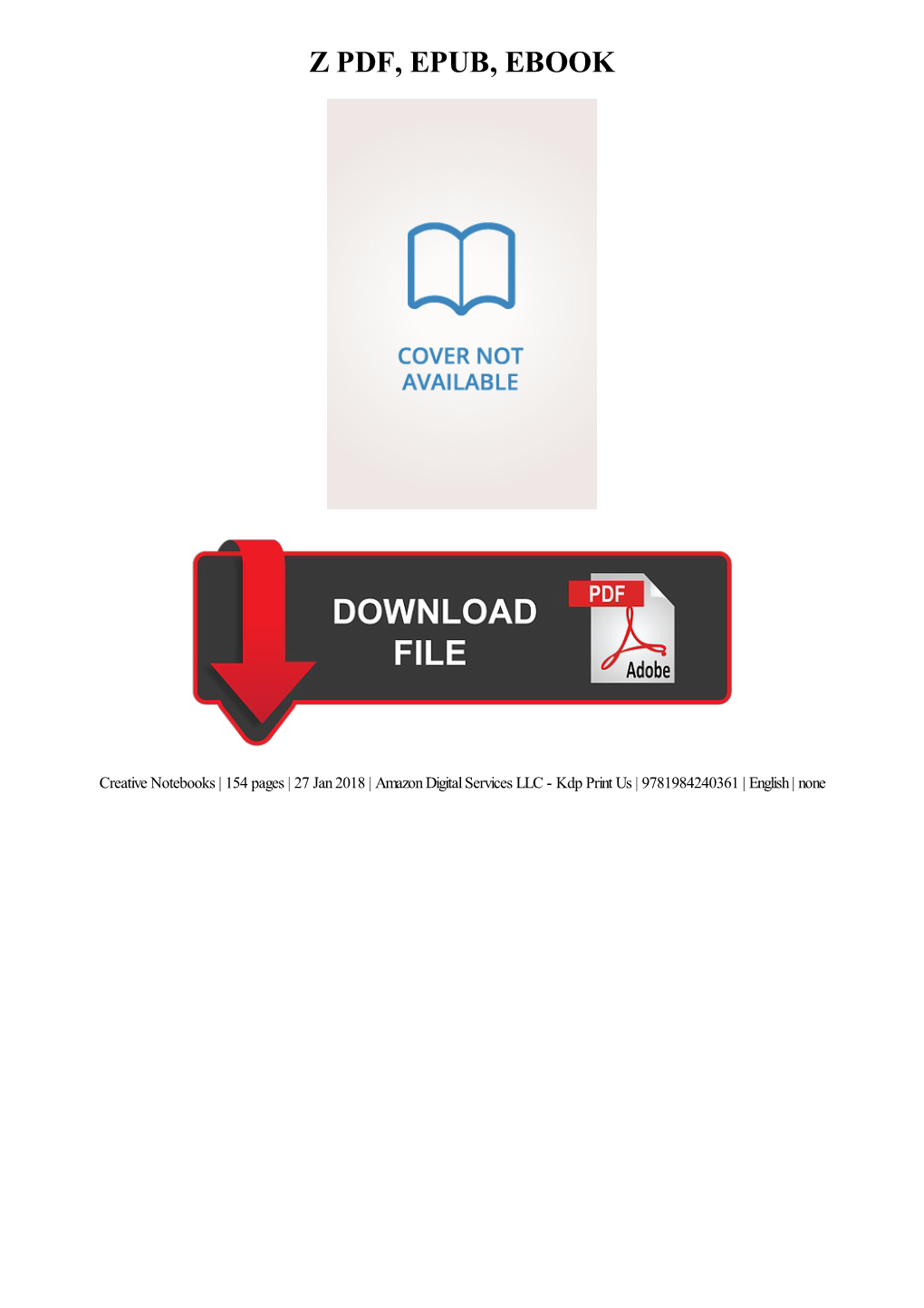 PDF Download Z Ebook, Epub