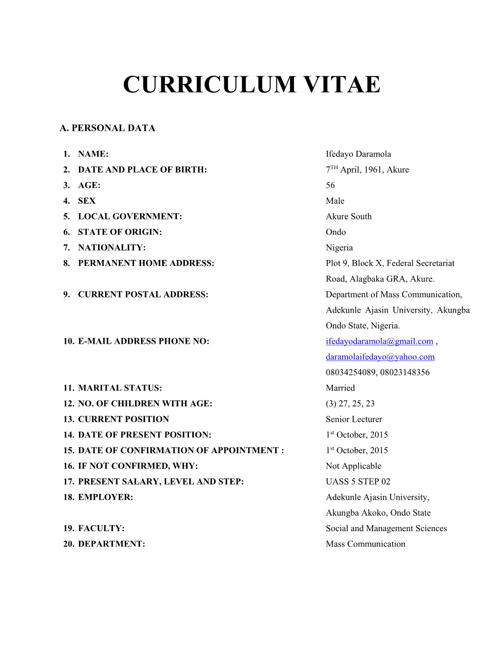 Curriculum Vitae