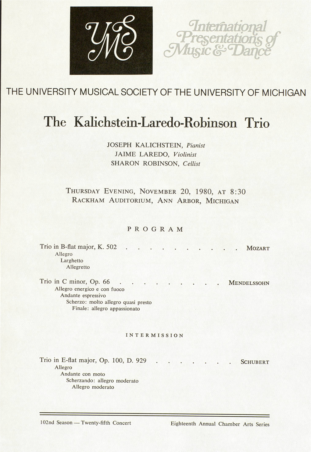 The Kalichstein-Laredo-Robinson Trio