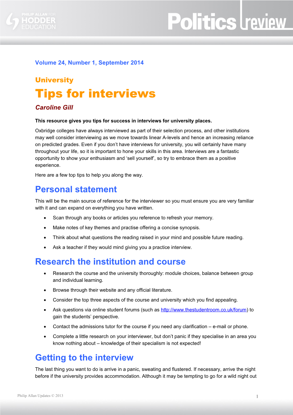 This Resource Gives You Tips for Success in Interviews for University Places