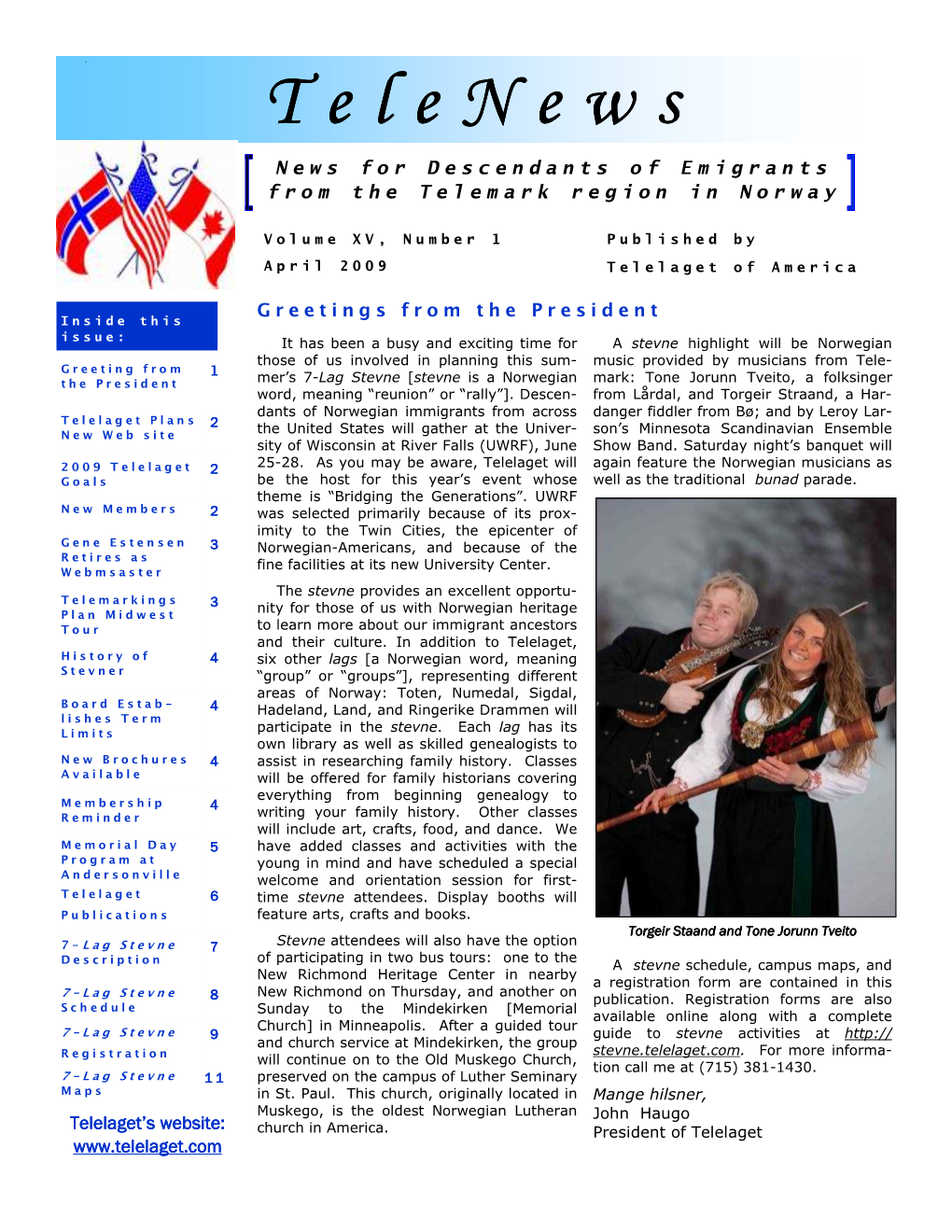 April 2009 Issue of Telenews