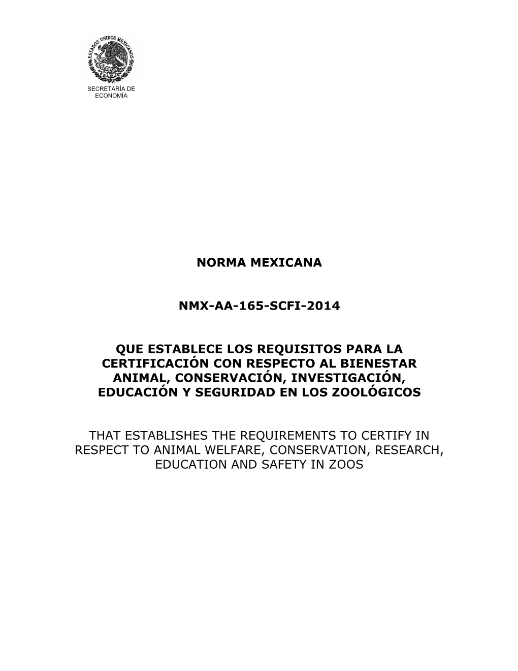 Norma Mexicana Nmx-Aa-165-Scfi-2014