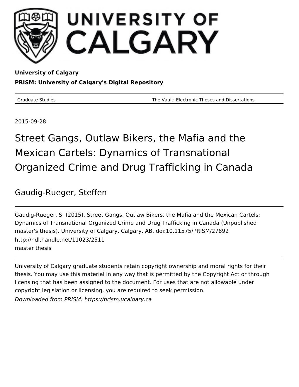 Dynamics of Transnational Organized Crime and Drug Trafficking in Canada